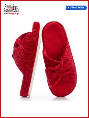 ✨ Chantomoo Memory Foam Open Toe Corduroy Slippers for Women
